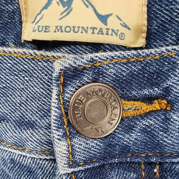 Blue Mountain Blue Jean Carpenter Pants Med Wash Size 36 X 32 Wide Leg Utility - Picture 6 of 7